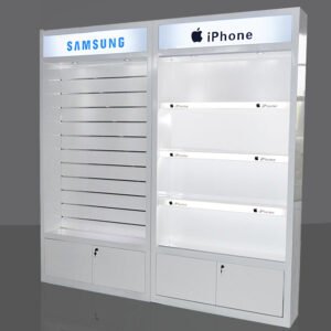 White mobile phone store display rack mobile phone charger earphone hanging display
