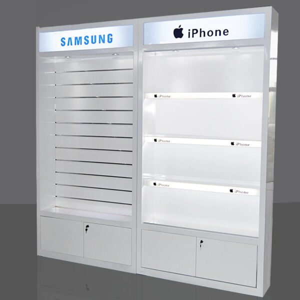 White mobile phone store display rack mobile phone charger earphone hanging display